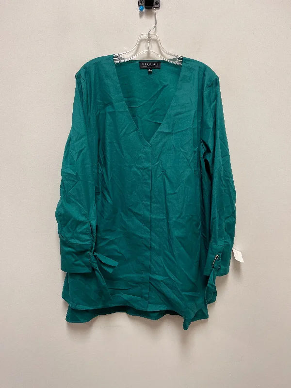 Top Long Sleeve By Eloquii In Green, Size: 2x Trendy Men's Bucket