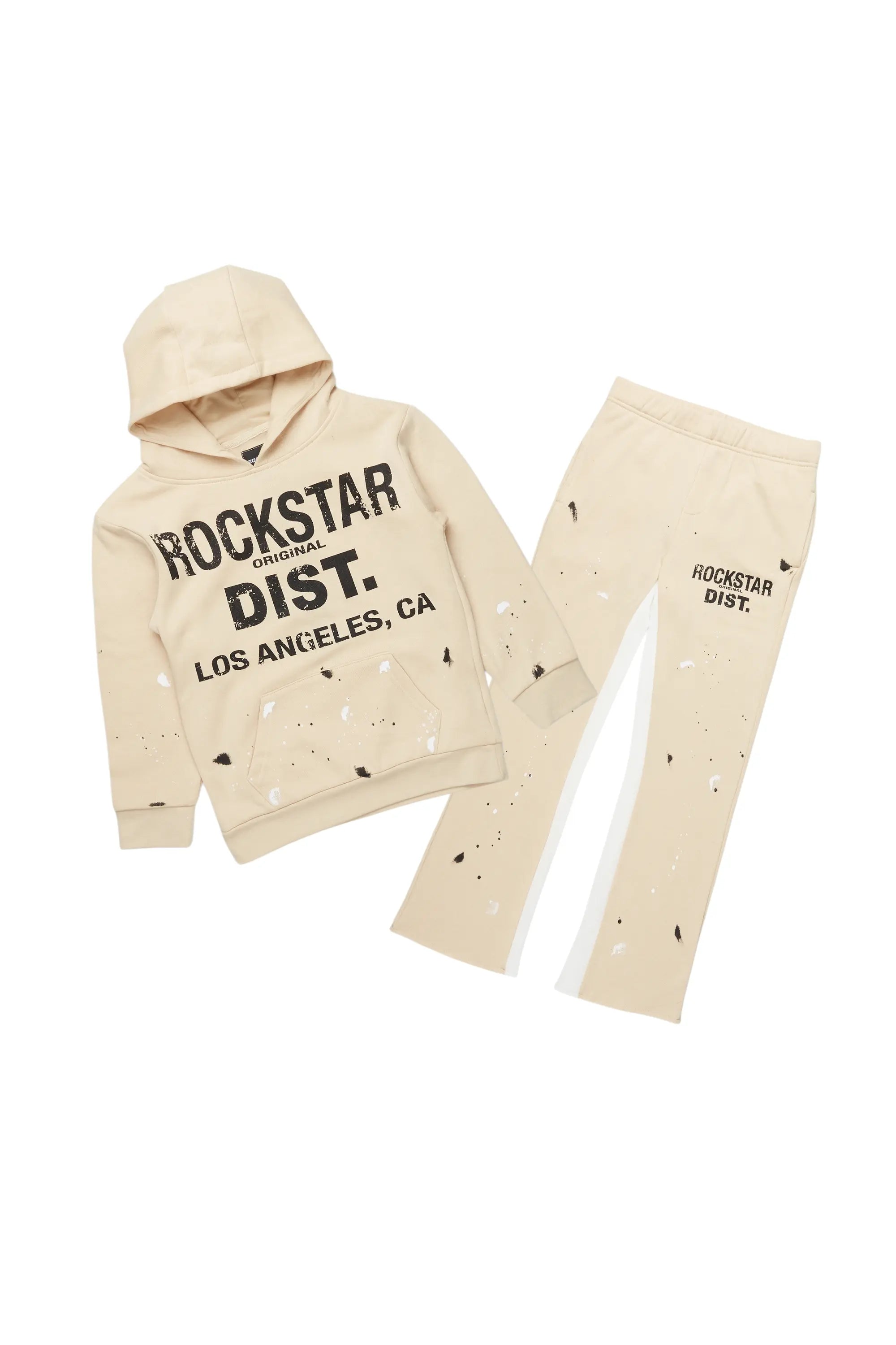 Boys Scottie Beige Baggy Stacked Track Set Sophisticated Men's 