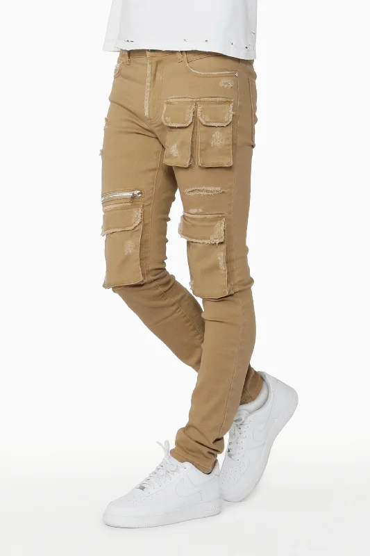 Kyre Beige Cargo Skinny Jean Traditional Men's Country