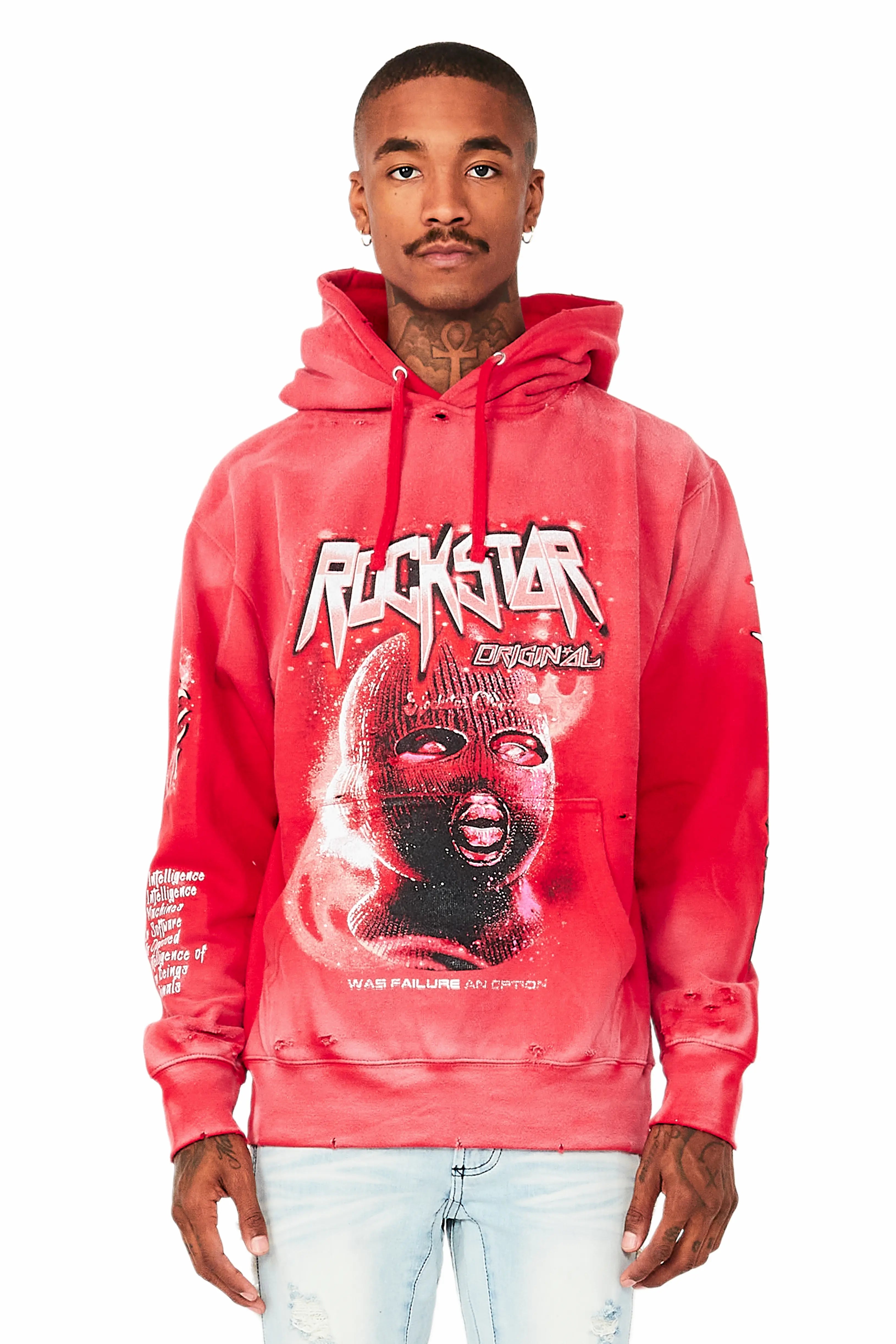 Ganen Red Graphic Hoodie Bold Men's Statement