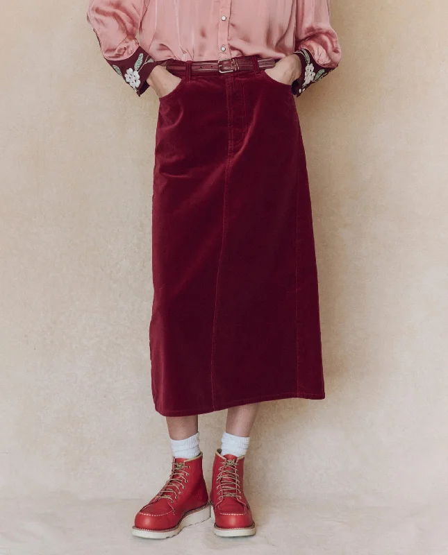 The Velvet Column Skirt. -- Bordeaux Bohemian Men's Free