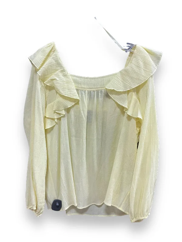 Yellow Top Long Sleeve Clothes Mentor, Size 1x Monochromatic All