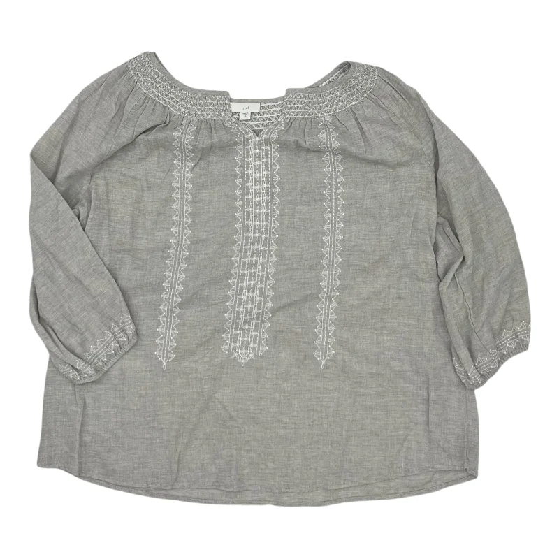 GREY TOP 3/4 SLEEVE by J. JILL Size:XL Casual Men's Japanese 