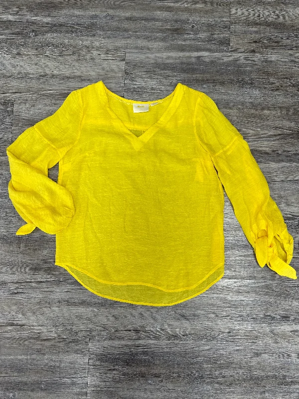 Top Long Sleeve By Maeve In Yellow, Size: S Modern Men's Geometric