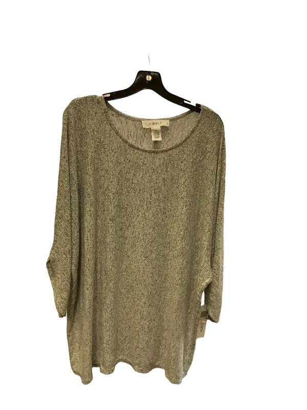 Top Long Sleeve By Workshop In Grey, Size: 3x Luxurious Men's High