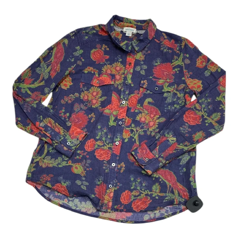 Top Long Sleeve By Sundance In Floral Print, Size: S Stylish Men's Tropical 