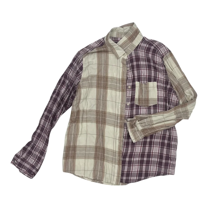 Top Ls By Thread And Supply In Purple & Tan, Size:S Sharp Men's Italian