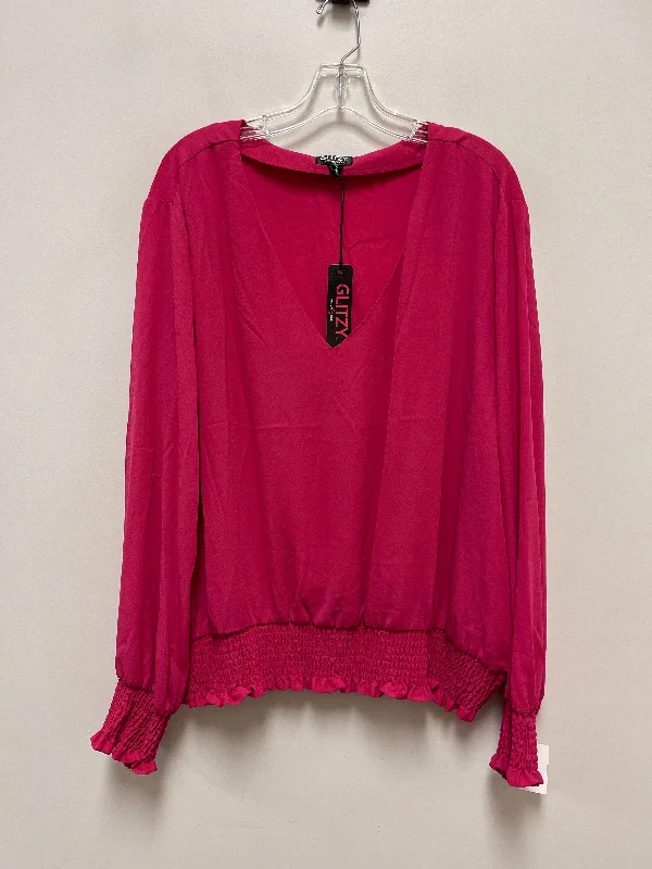 Top Long Sleeve By Clothes Mentor In Pink, Size: 4x Adventure