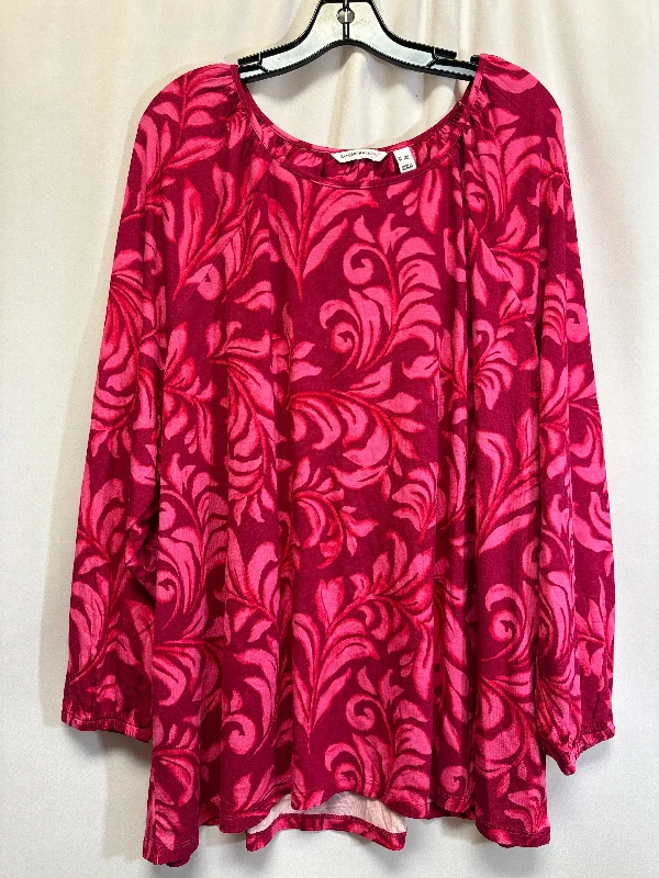 Pink Top Long Sleeve Isaac Mizrahi Live Qvc, Size 3x Refined Men's Velvet