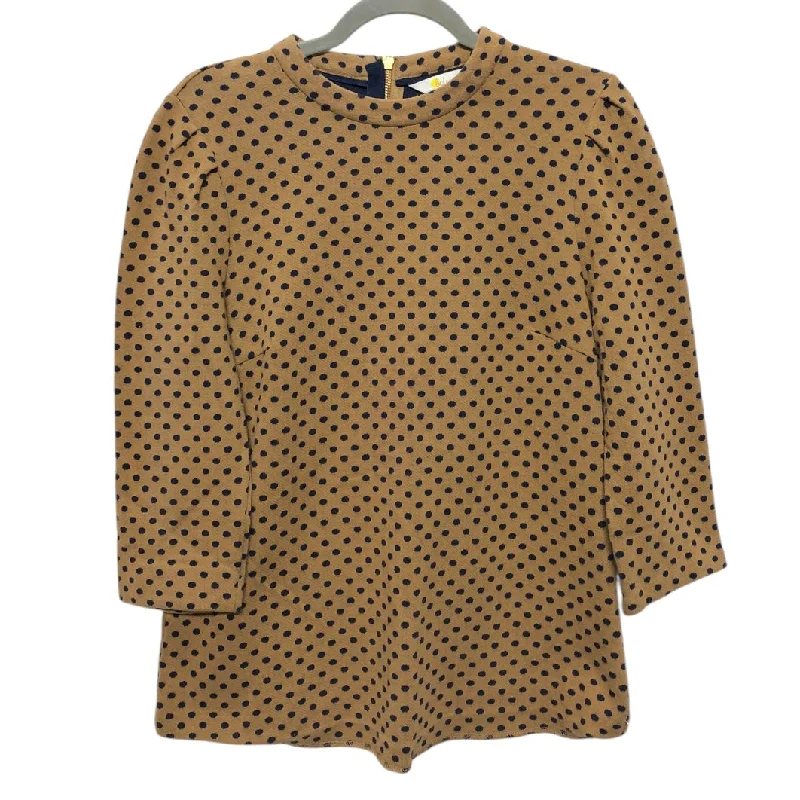 Top 3/4 Sleeve By Boden In Blue & Tan, Size:10 Earthy Men's Hemp