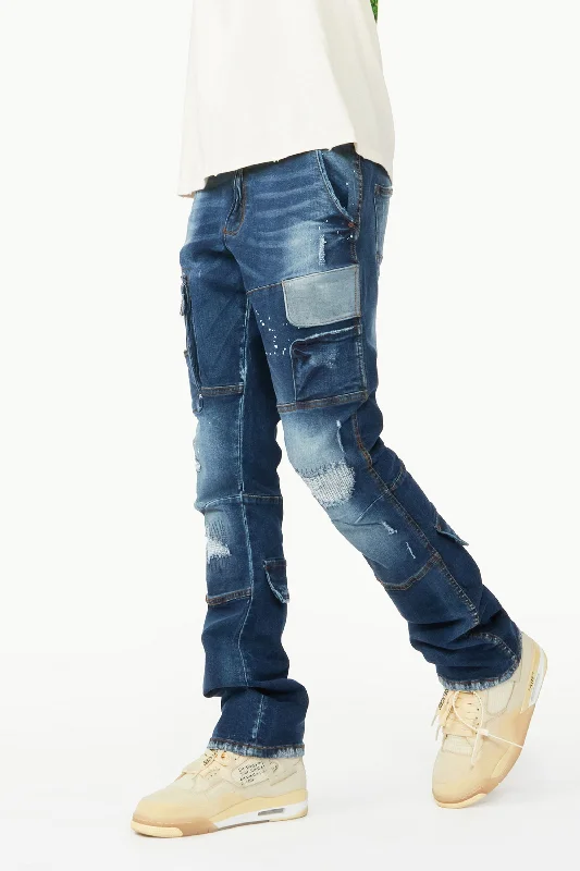 Gannon Dark Blue Stacked Flare Jean Cool Men's Skate