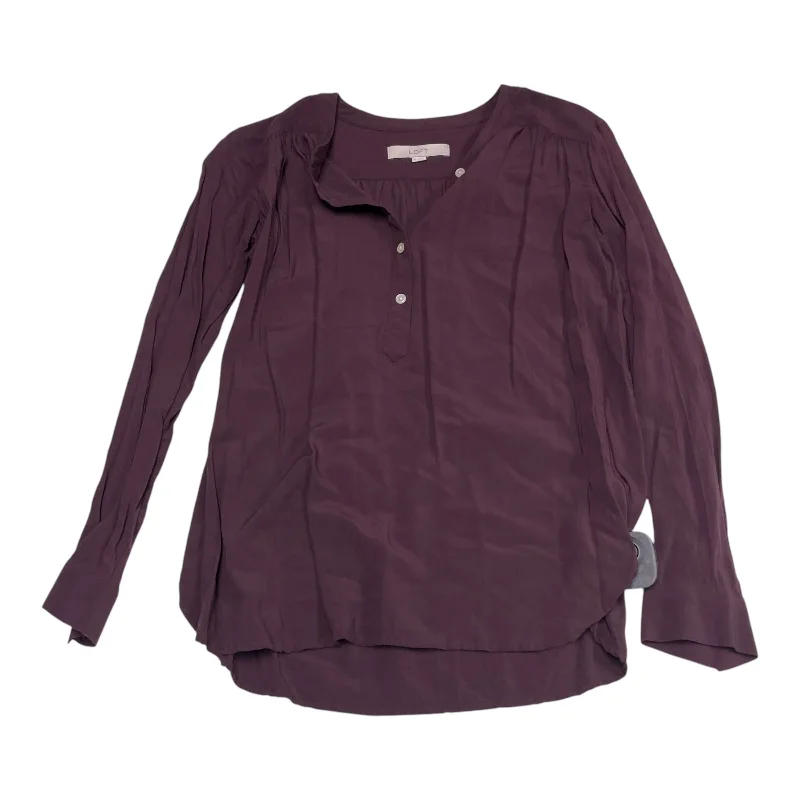 Top Long Sleeve By Loft In Purple, Size: Xs Organic