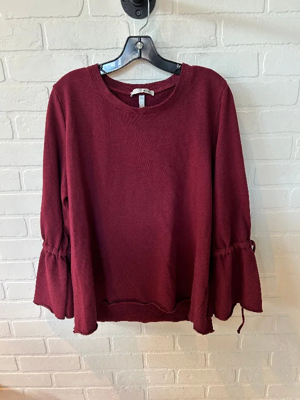 Top Long Sleeve By Wdny In Maroon, Size: 1x Practical Men's Quick