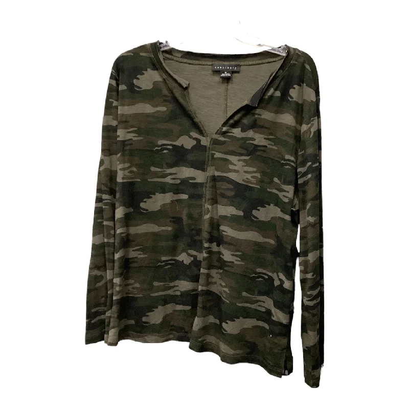 Top Long Sleeve Basic By Sanctuary In Camouflage Print, Size: 1x Casual Men's Loose