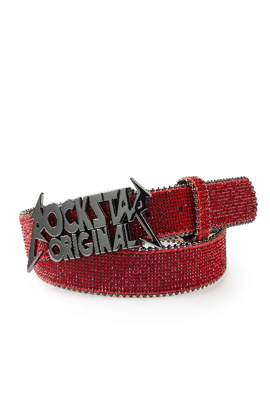 Obrian Rockstar Logo Belt- Red Monochromatic All