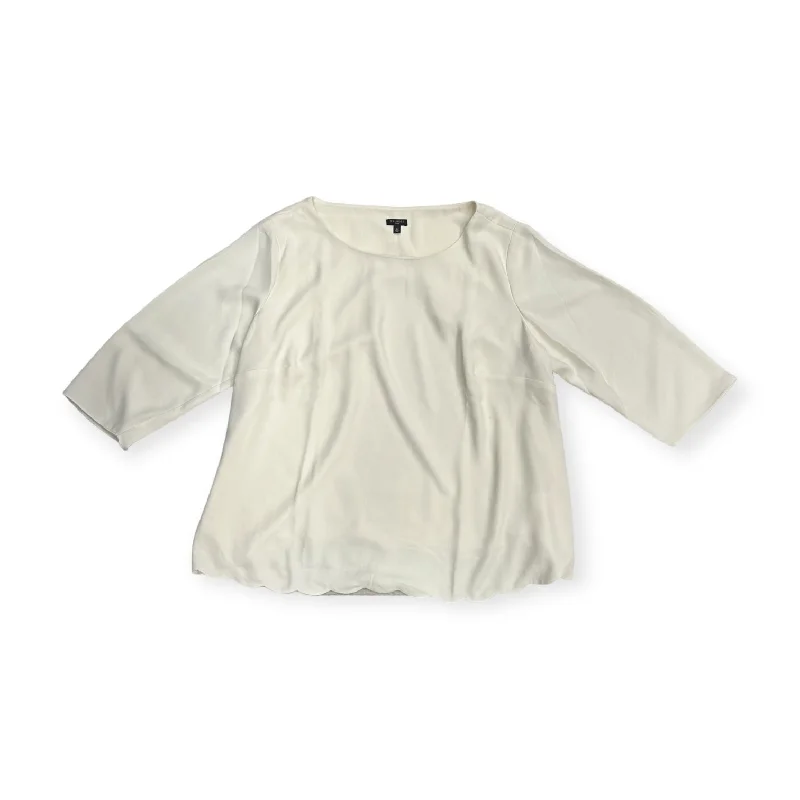 Top 3/4 Sleeve By Talbots In Cream, Size: 2x Earthy Men's Hemp