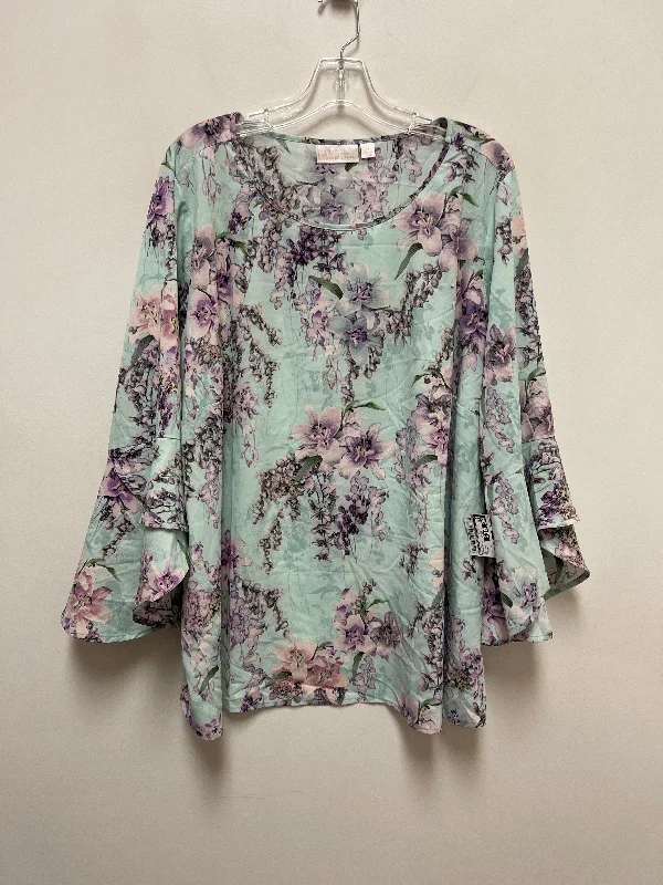 Top Long Sleeve By Belle By Kim Gravel In Floral Print, Size: 3x Bold Men's Statement