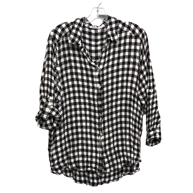 Top Long Sleeve By Jane And Delancey In Black & White, Size: 1x Practical Men's Quick