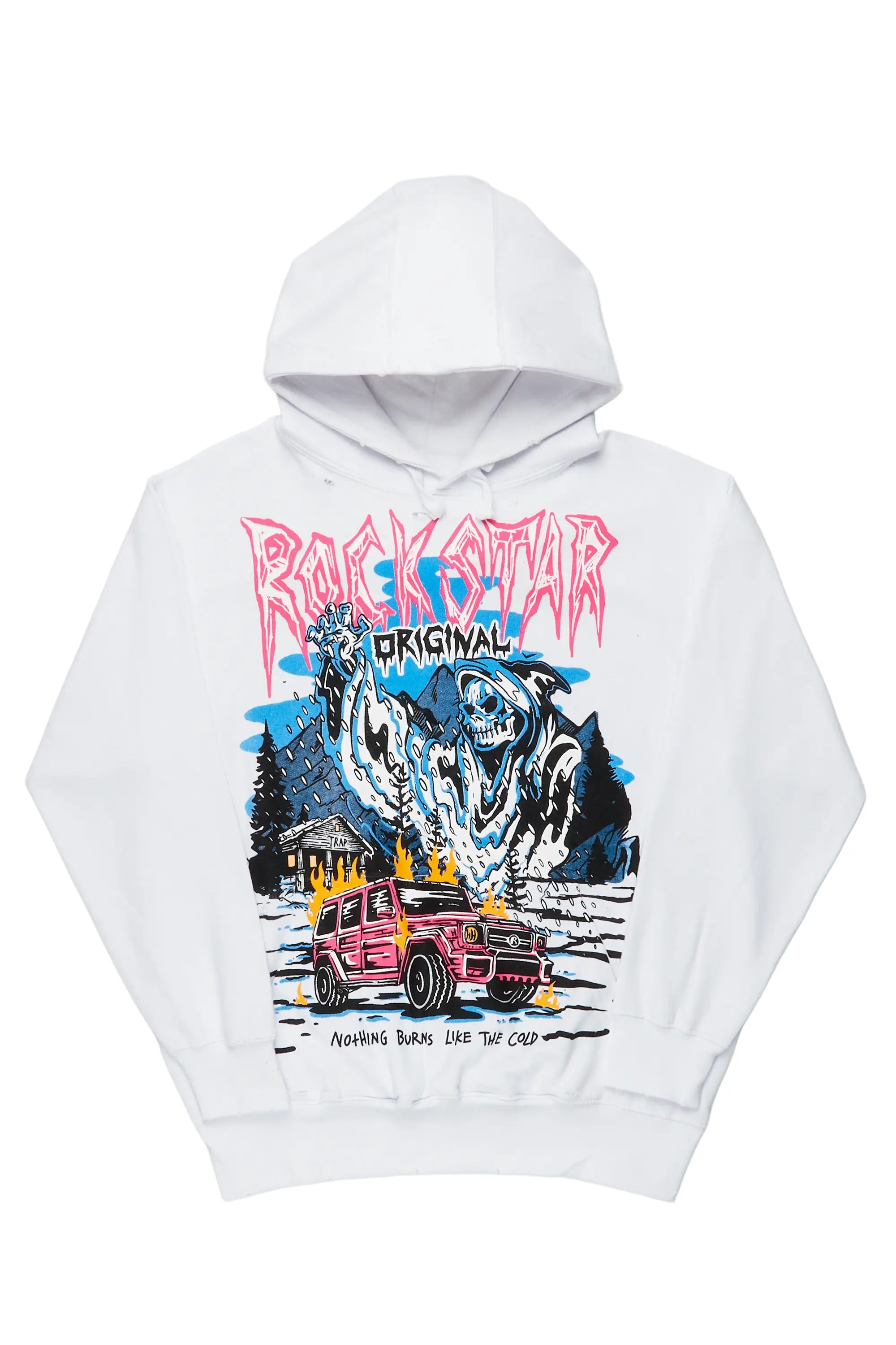 Kip White Graphic Hoodie Luxurious Men's High