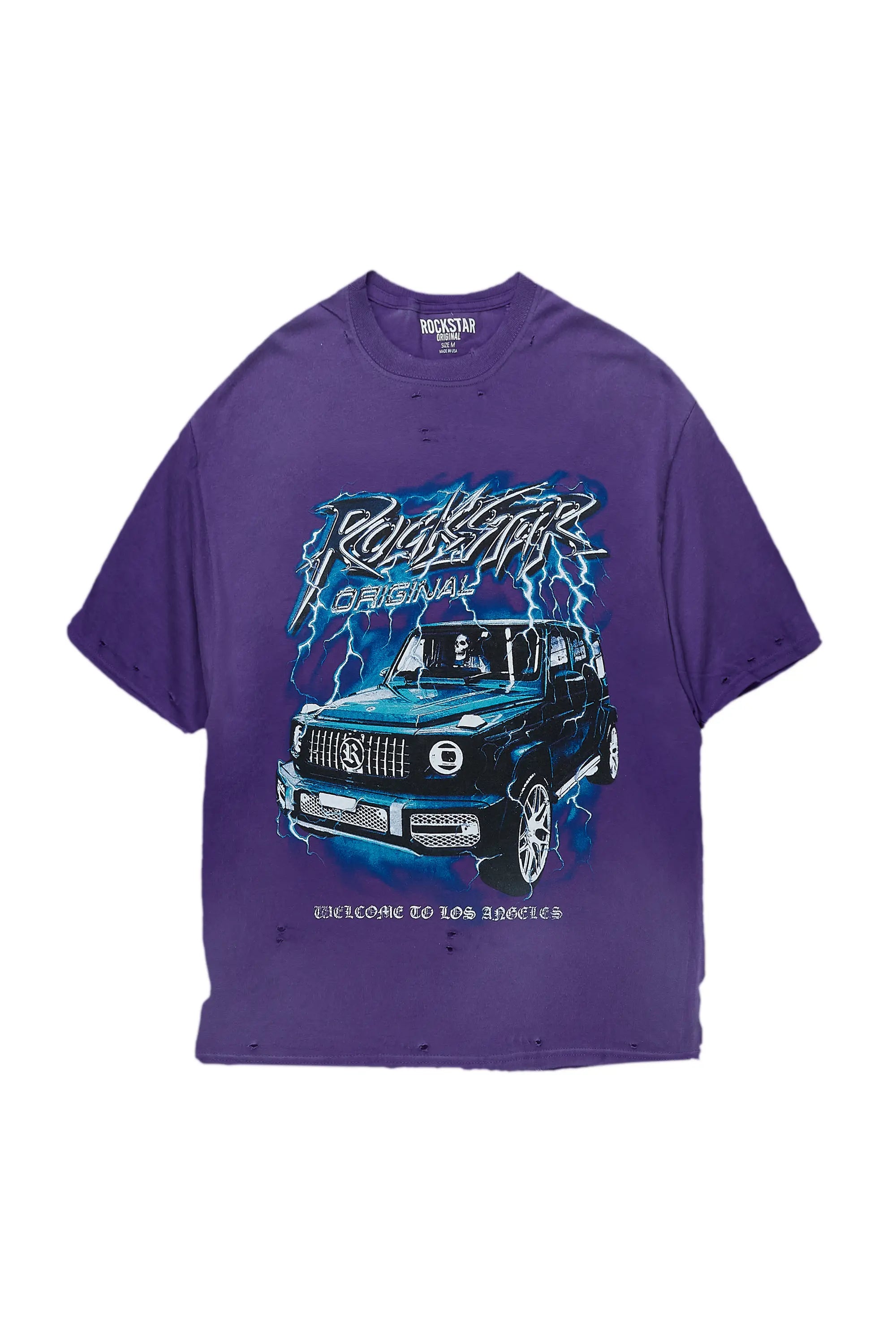 Car Purple Oversized Tee Beach