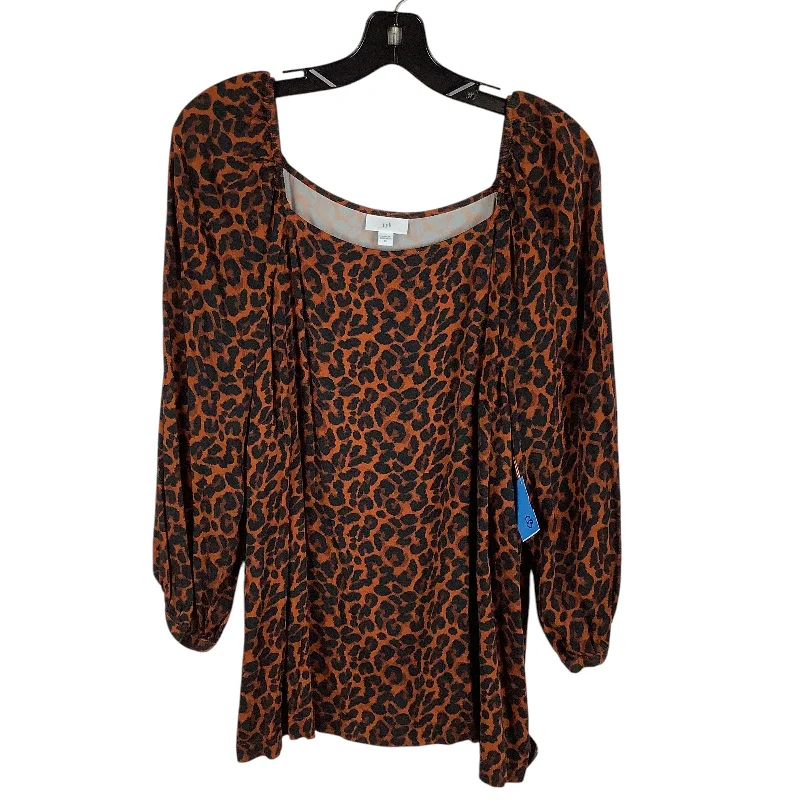 Top Long Sleeve By J. Jill In Animal Print, Size: Xl Cozy Men's Winter