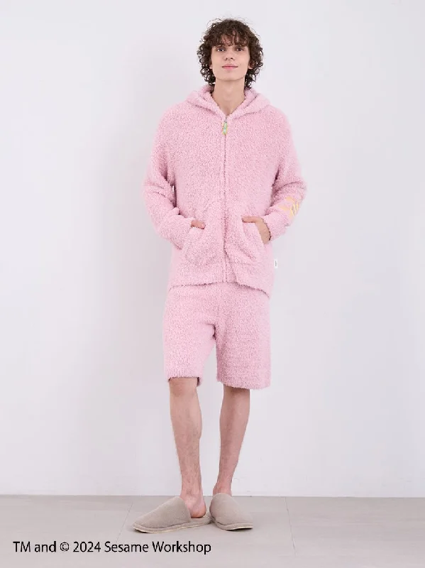 【SESAME STREET】 MEN's Elmo Hoodie and Shorts Loungewear Set Refined Men's European