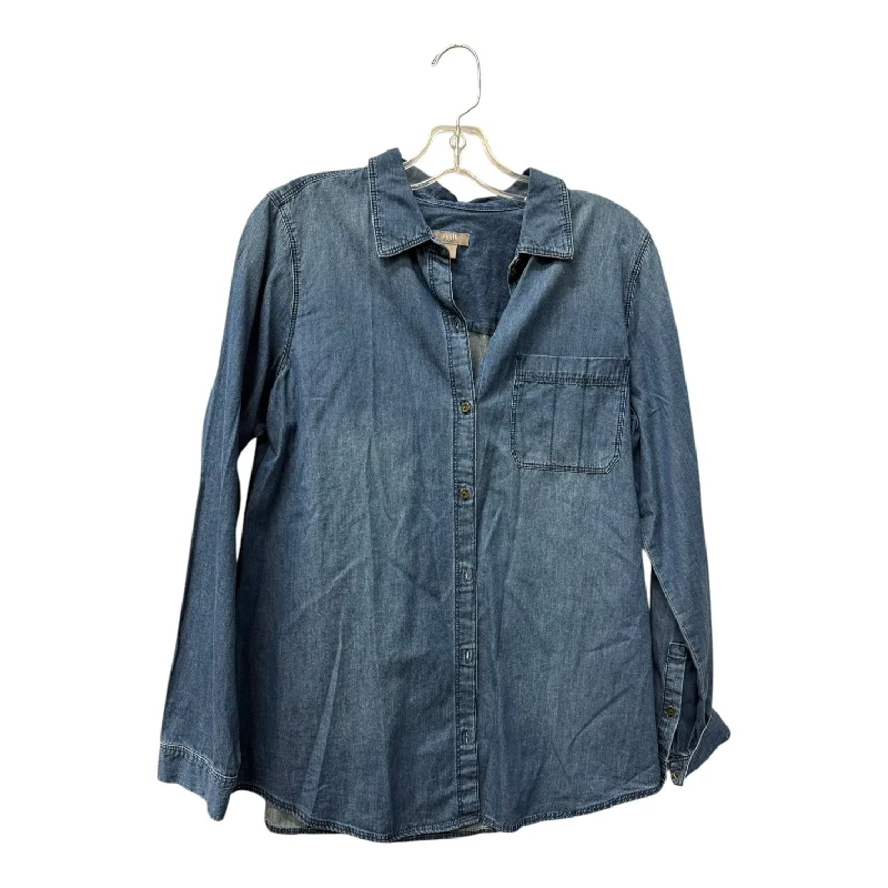 Top Ls By J. Jill In Blue Denim, Size:S Minimalist Men's Casual 