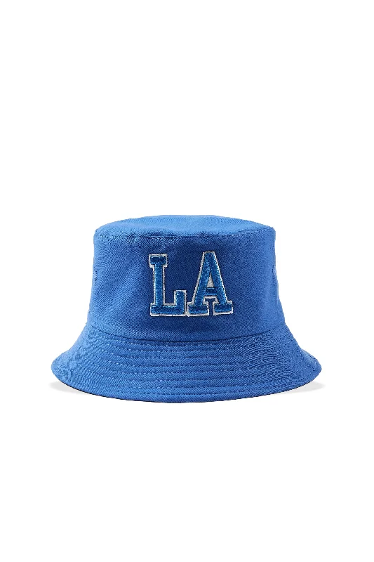 Boys LA Royal Blue Bucket Hat Sporty Men's Athleisure 