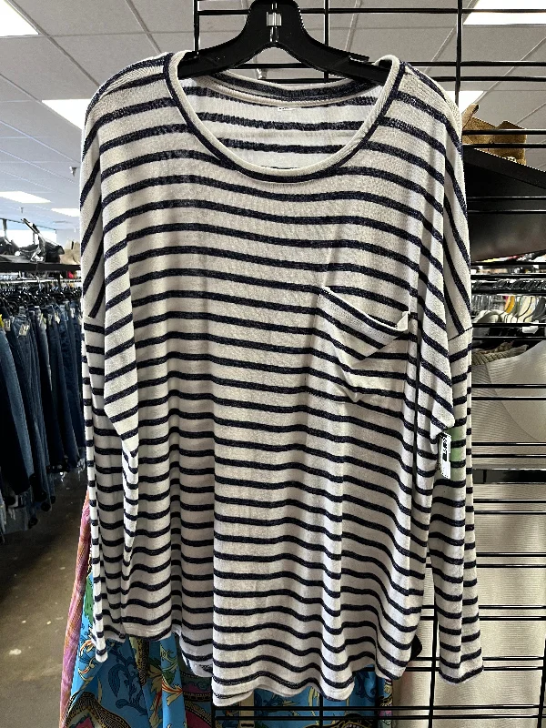 Top Long Sleeve By Old Navy In Striped Pattern, Size: Xl Stylish Men's Neon