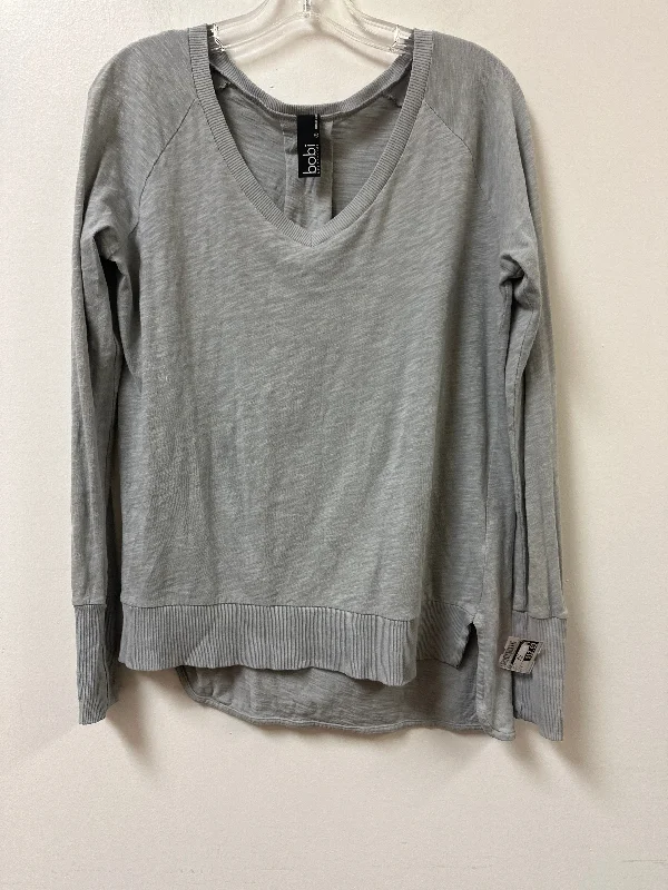 Top Long Sleeve By Bobi In Grey, Size: S Sharp Men's Italian