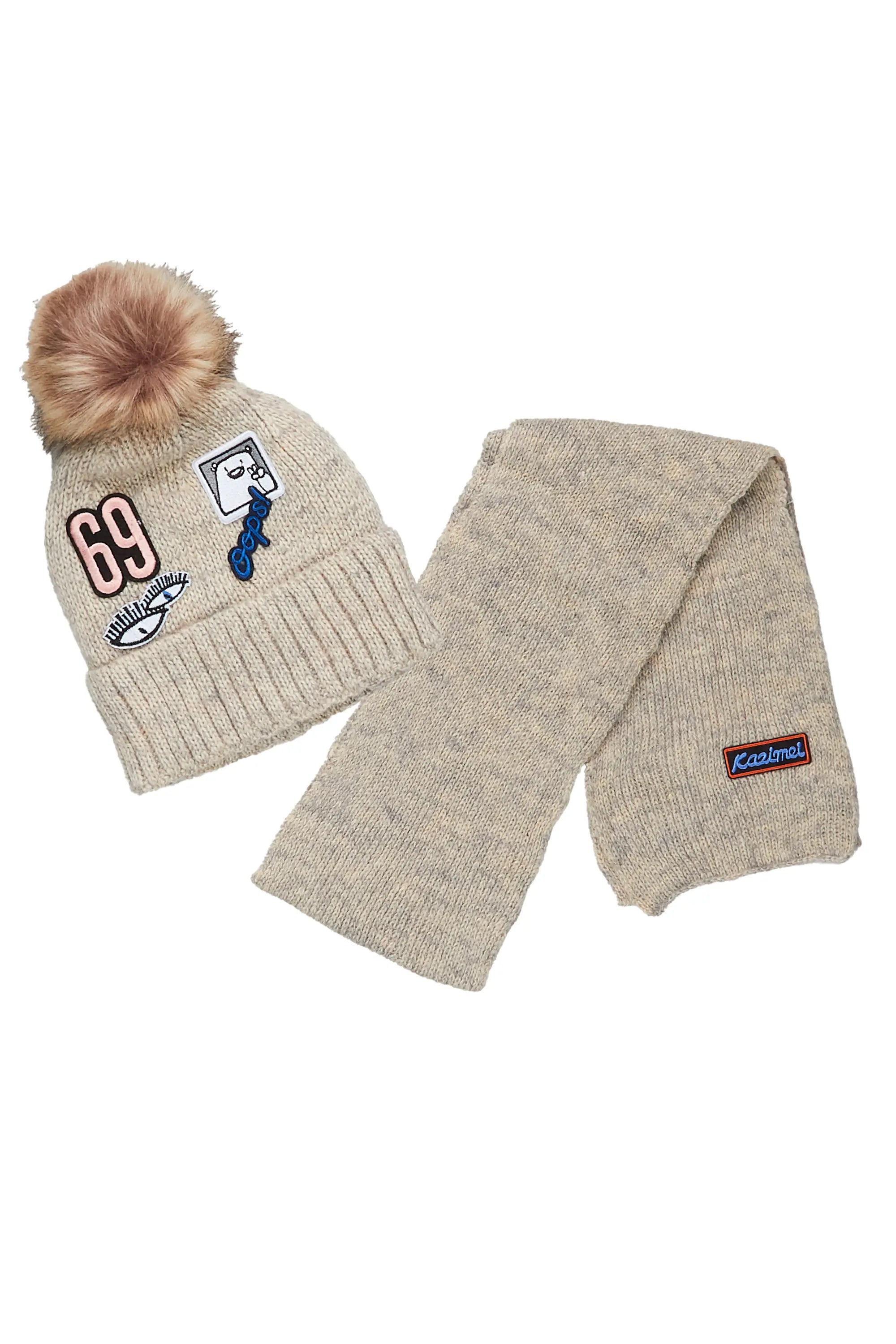 Girls Keiko Cream Patch Beanie Youthful Men's Pop