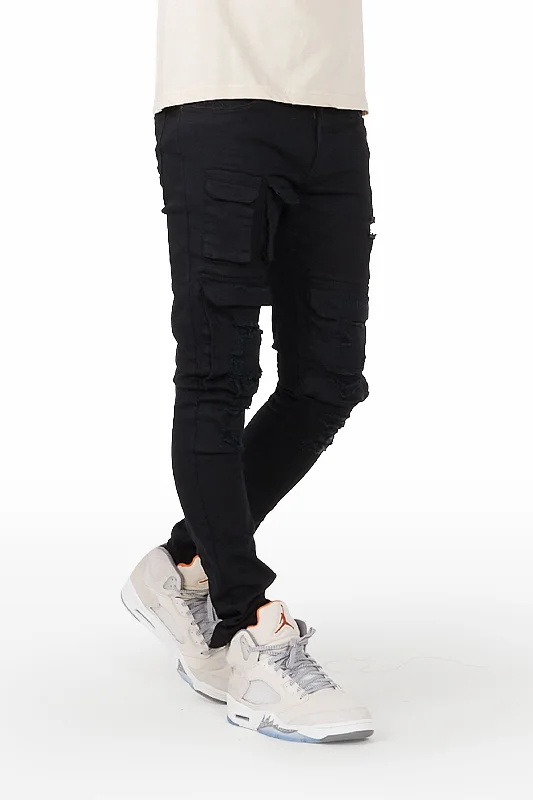 Yaso Black Cargo Jean Masculine Men's 