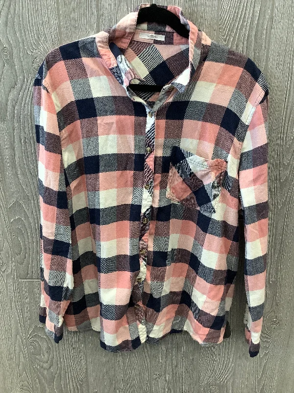 Plaid Pattern Top Long Sleeve Maurices, Size 2x Trendy Men's Bucket