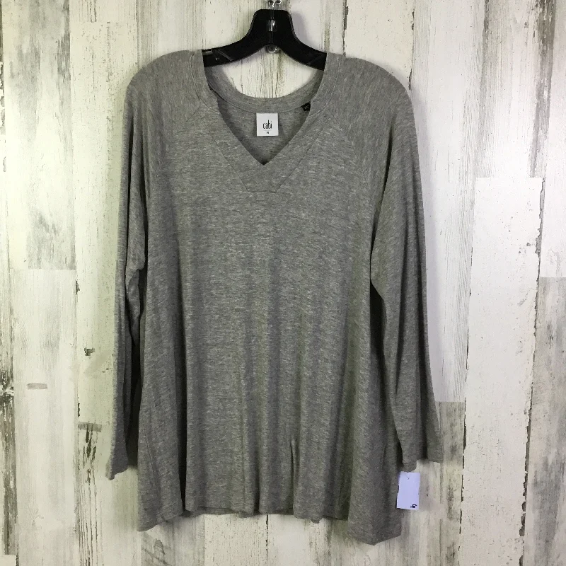 Top Long Sleeve Basic By Cabi In Grey, Size: M Dapper Men's 1920S