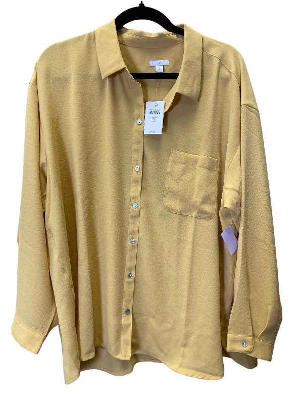 Top Long Sleeve By Cmc In Yellow, Size: 2x Beach