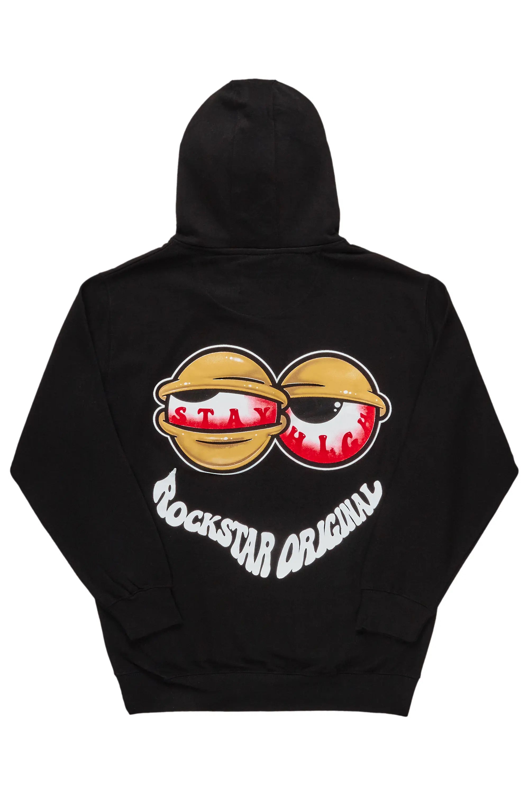 Highya Black Graphic Hoodie Monochromatic All