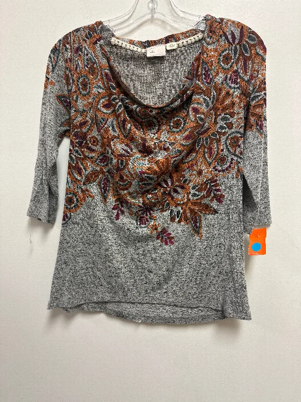 Top Long Sleeve By Anthropologie In Grey & Orange, Size: M Dynamic Men's Moto