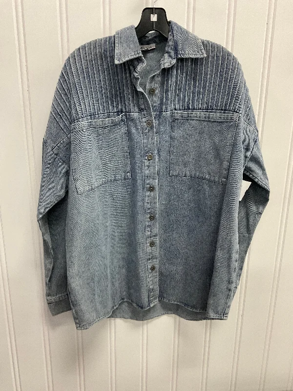 Top Long Sleeve By White Birch In Blue Denim, Size: L Masculine Men's 