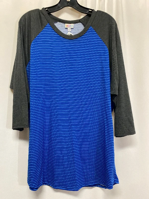 Top Long Sleeve By Lularoe In Blue, Size: 3x Dynamic Men's High