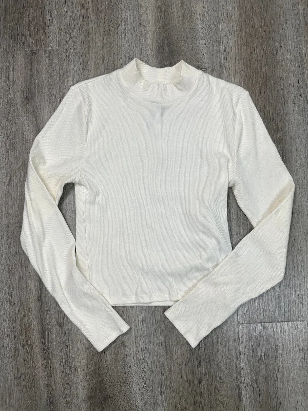 Top Long Sleeve By Abercrombie And Fitch In White, Size: M Dapper Men's 1920S