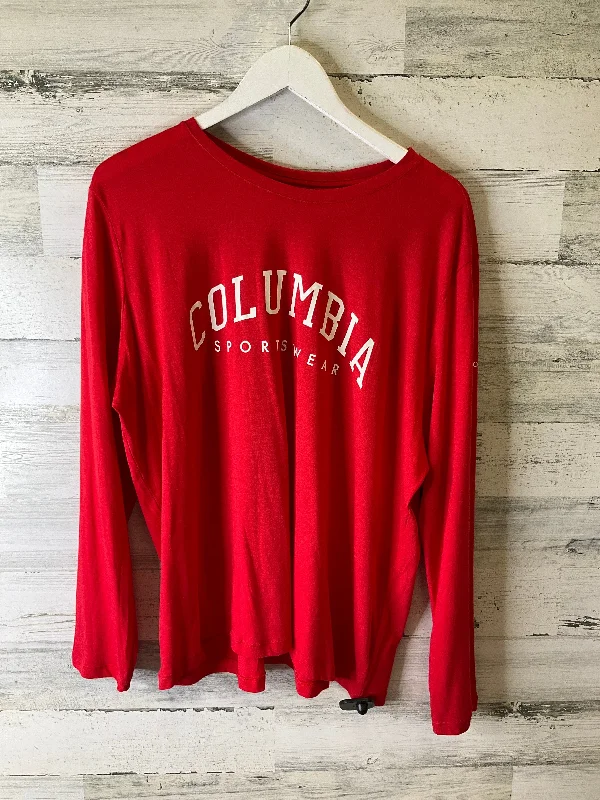 Top Long Sleeve By Columbia In Red, Size: 1x Casual Men's Loose