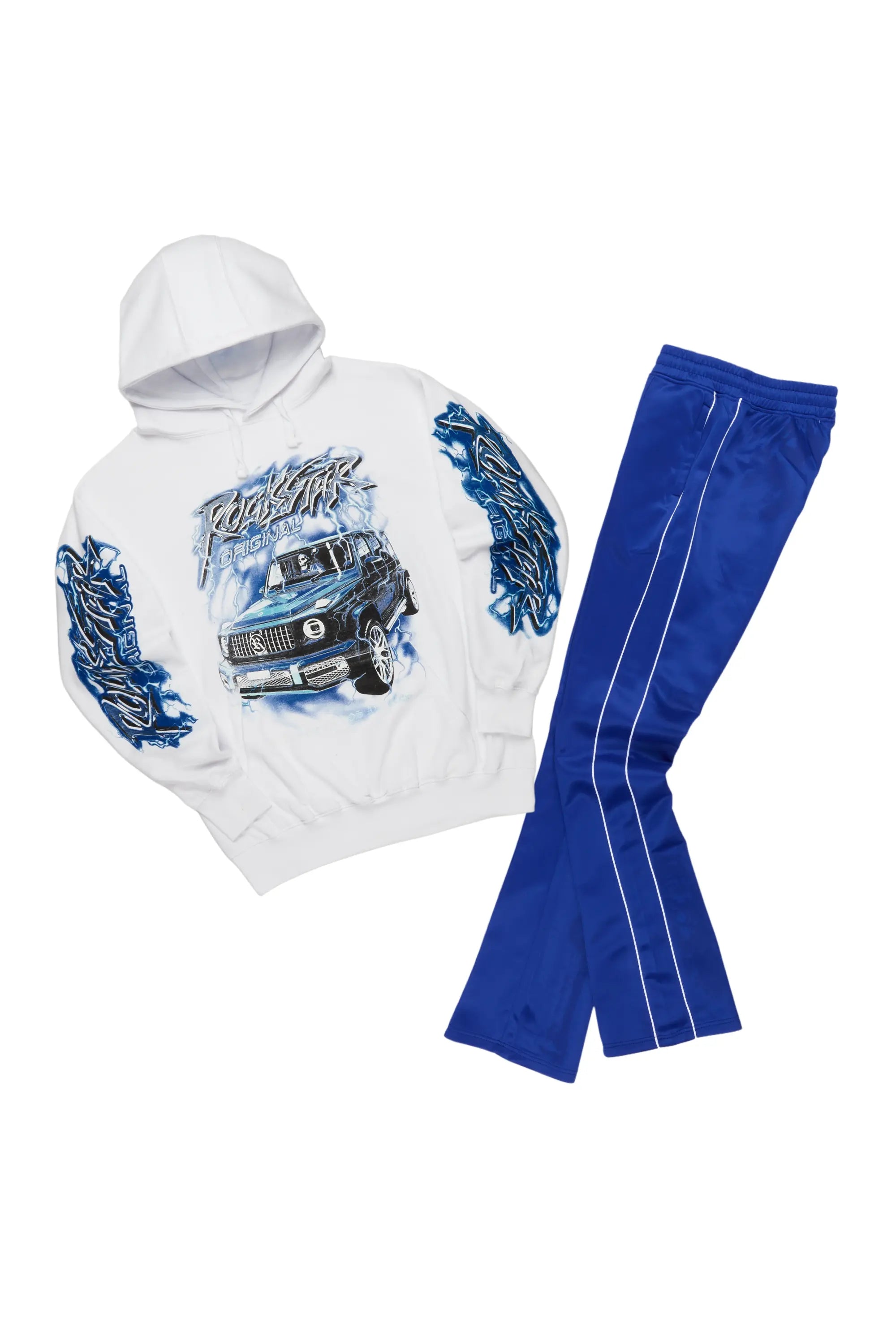 Hai White/Royal Graphic Hoodie Track Set Classic Men's Pin