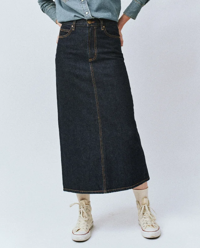 The Column Skirt. -- Midnight Rinse Traditional Men's Wool