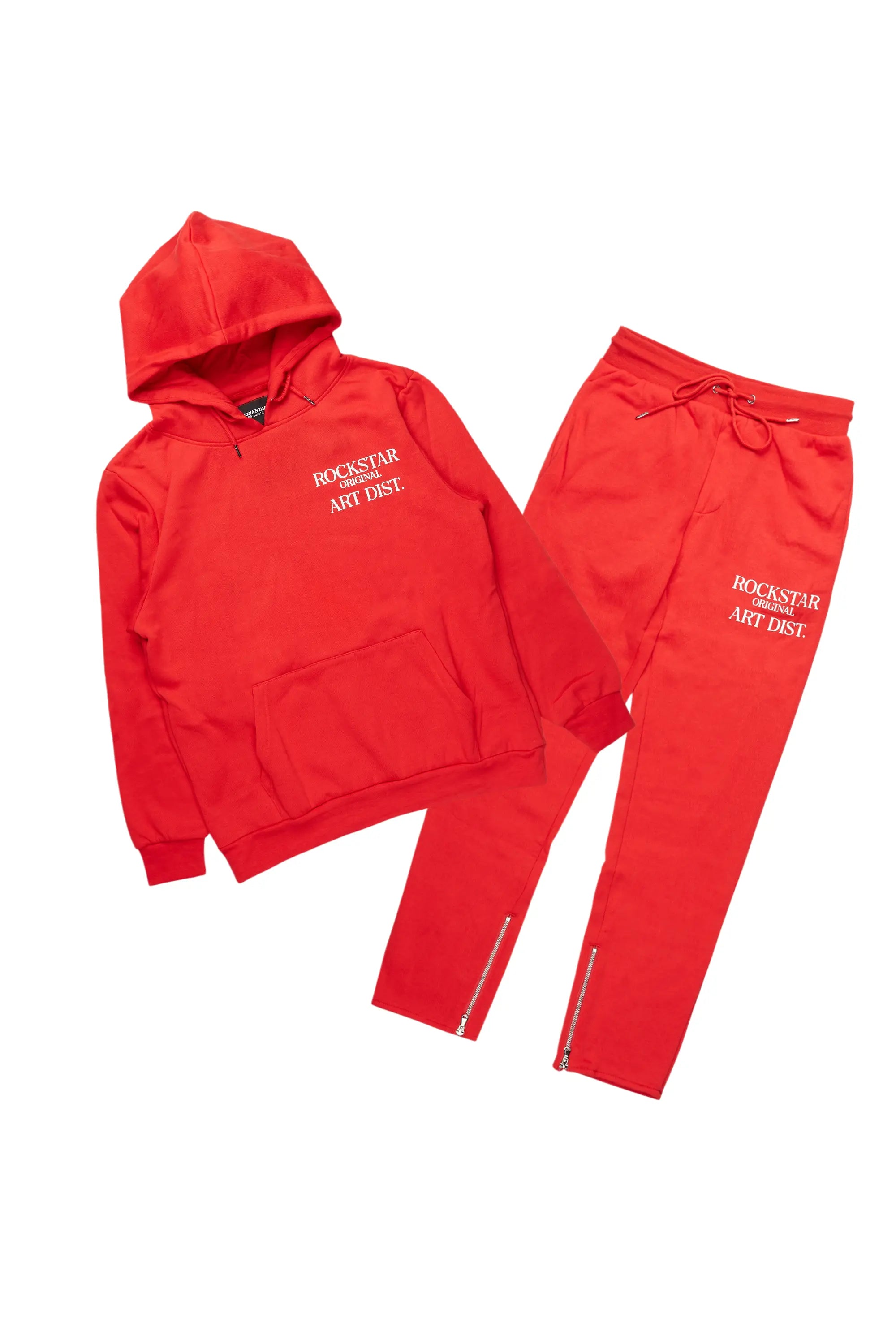 Briggs Red Hoodie/Slim Fit Track Set Sporty Men's Athleisure 