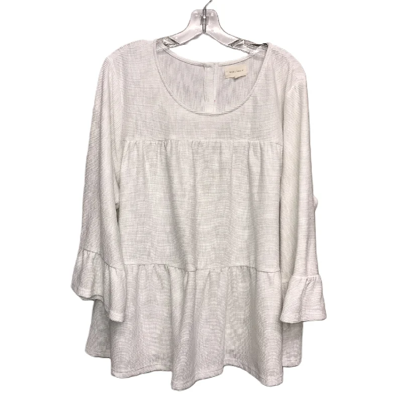 White Top 3/4 Sleeve By Melloday, Size: 3x Street