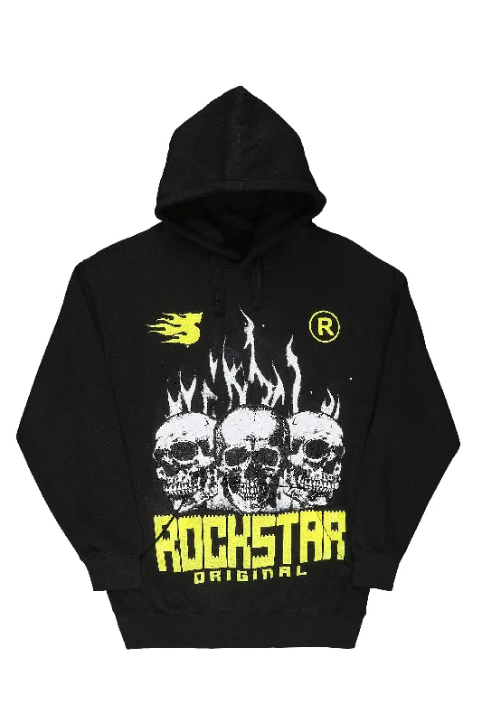 Bricky Black Graphic Hoodie Polished Men's Silk