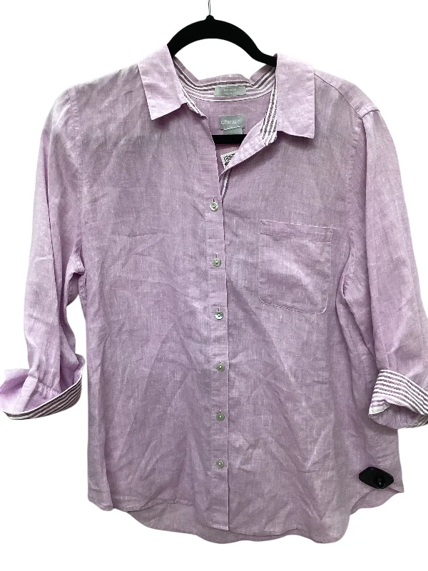 Top Long Sleeve By Chicos In Purple, Size: L Adventure