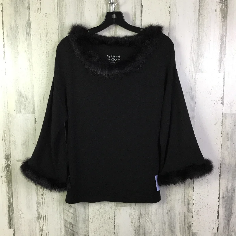 Top 3/4 Sleeve By Chicos In Black, Size: S Practical Men's Quick