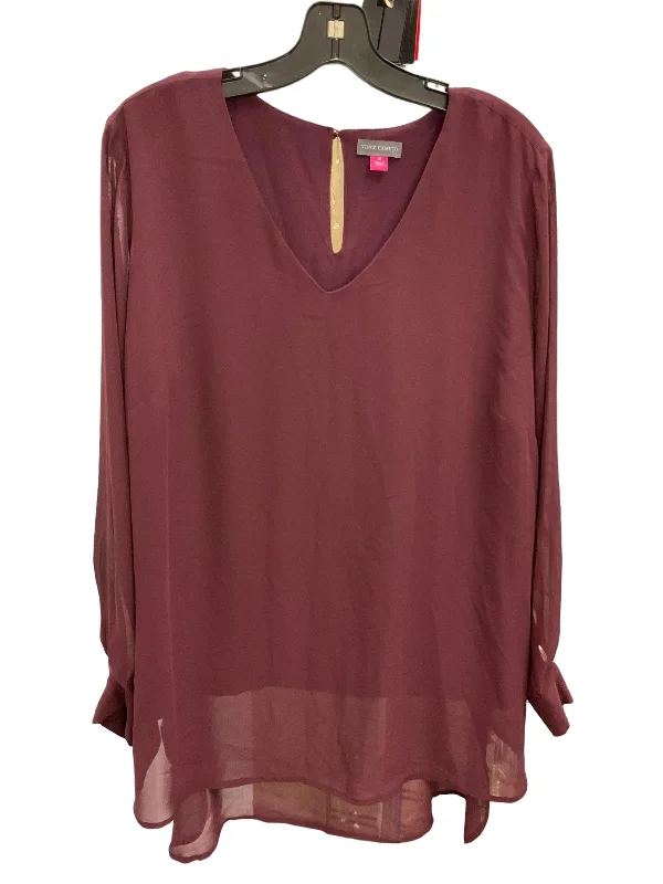 Top Long Sleeve By Vince Camuto In Maroon, Size: 1x Bold Men's Animal