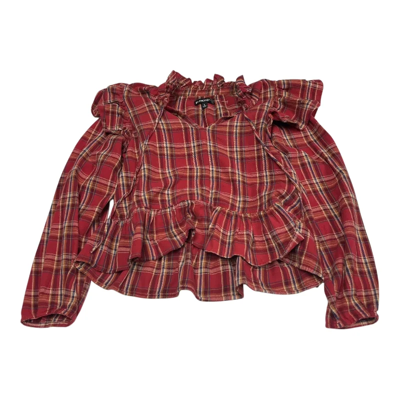 Top Long Sleeve By Blanknyc In Plaid Pattern, Size: L Lumberjack